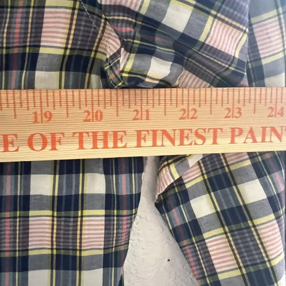 Banana Republic Shirt Men Medium Multi Check Button Up Luxe Flannel Preppy Grant